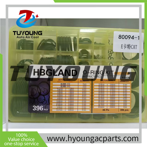 TUYOUNG 396 Pcs 36Items O-ring Kit Air Conditioning Car Auto Vehicle O-Ring Repair HY-OR27 80094-1 for Caterpillar