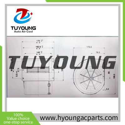 TUYOUNG  China manufacture auto air conditioner blower fan motors   HY-FM385, 007-B56-32D,  offer OEM service
