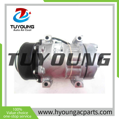 TUYOUNG China supply auto ac compressors for  Mack/Volvo Trucks SD7H15SHD PV8 119mm 12V HPAD WV HEAD 21462260, SD4581 SANDEN 4110, HY-AC2362
