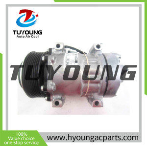 TUYOUNG China supply auto ac compressors for  Mack/Volvo Trucks SD7H15SHD PV8 119mm 12V HPAD WV HEAD 21462260, SD4581 SANDEN 4110, HY-AC2362