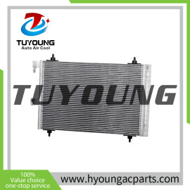 TUYOUNG China supply auto air conditioning Condenser Parallel Flow for Peugeot 607 2004-2011, 6453AS 6453CQ, HY-CN447