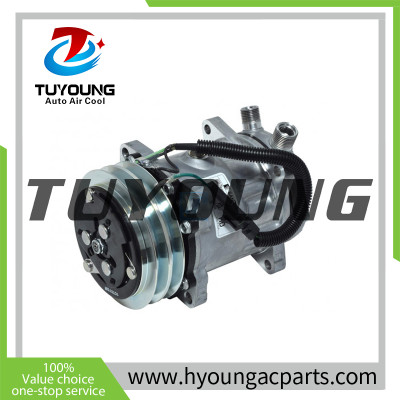 TUYOUNG China factory direct sale auto air conditioning compressor Sanden SD7H15 24V for Fiat/JCB/MAN/New Holland, 240101251, HY-AC2427