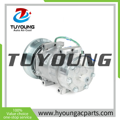 TUYOUNG China factory direct sale auto air conditioning compressor SD7H15 12V for Claas Lexion, AGCO Challenger 65E, 75E, 85E,  95E , 2488A298 0019969020, HY-AC2447