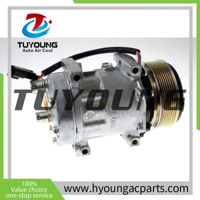 TUYOUNG China supply JCB parts auto ac compressor SD7H15 8pk 12v for  527-55, 524-50, Skid Steer Robot  oem 923/10182, HY-AC2476