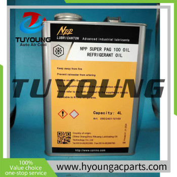 OIL PAG 100 Auto air conditioning compressors oil R134A, without the UV DYE, lubricant oil, refrigerant oil 4L ( 1 gallon) / iron bottle