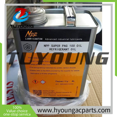 OIL PAG 100 Auto air conditioning compressors oil R134A, without the UV DYE, lubricant oil, refrigerant oil 4L ( 1 gallon) / iron bottle