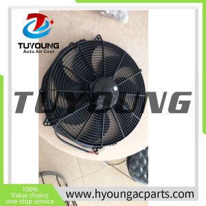 fan for Universal model have 7 fan blades  of size 8“ 10” 12” 14” 16” and 12V 24V