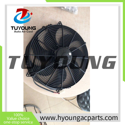 fan for Universal model have 7 fan blades  of size 8“ 10” 12” 14” 16” and 12V 24V