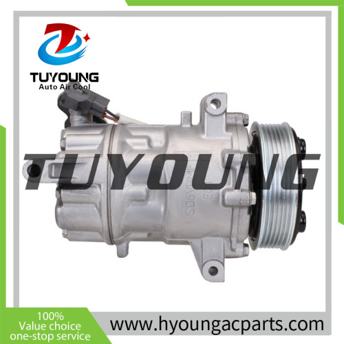 SD6V12 Auto ac Compressor AILA ROMEO 51820448 51868880 51897475 71724362 71794687 71794689 71797503 71797505 1854288 1854461 95511432