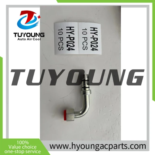 Auto ac pipe fittings for 90° 1/2 FO x # 15 Hose