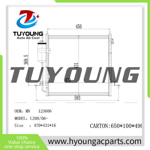 MN123606 7812A171 32005218 ACI 32005218 Auto Air Conditioning Condenser 16*431*470 mm for MITSUBISHI L200