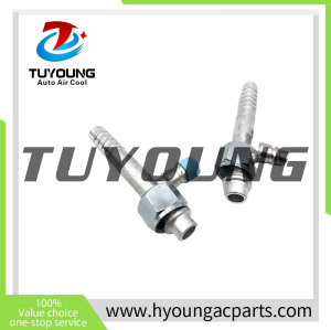 Auto ac pipe fittings FITTING No.10 - 1/2 STRAIGHT FEMALE W/R134A SERVICE PORT