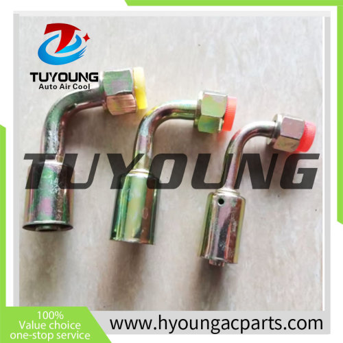 auto air conditioning pipe Fitting 13/32 90* iron fitting