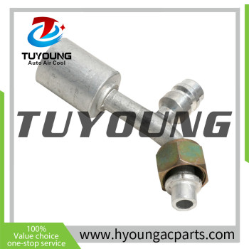 AC Fittings Oring-Beadlock with Service Valve Female Oring-Beadlock R134A Alum. 45º Female Oring Beadlock Ftg. w/ Svc Port FT 3123C BL13123 35B13123 OTH1123 OTH1175