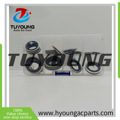 30Pcs A/C Gasket Assortment kit,Buick series AC compressor gasket repair kit air conditioner bonding oil seal gasket gasket sealing gasket set