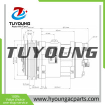 Auto AC Compressor sanden 6154 , SD 6154; SD7H15 2pk 12v 132mm