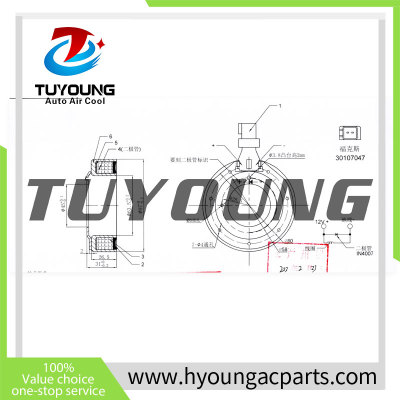 AC Compressor Clutch Magnetic Coil for Ford Focus and Ford Transit