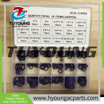 Auto a/c R134A O-RING 18 sizes 265pcs