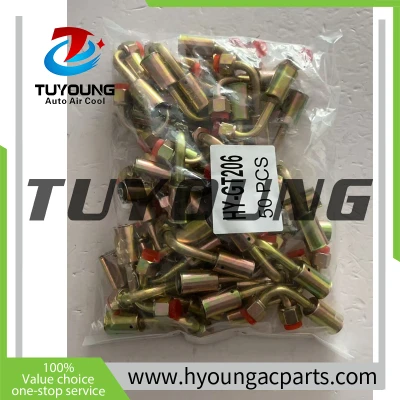 auto air conditioning pipe Fitting 5/16 90* iron