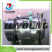 Auto AC Compressor Sanden 5h11 507  7pk 12v With air nozzle; oil inlet is vertical, bell flare