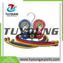 Best Quality Auto AC R600a, R290, R134a 2-WAY ALUMINUM MANIFOLD GAUGE SET