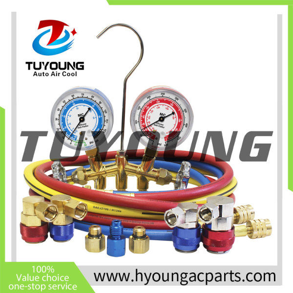 Best Quality Auto AC R1234yf/R134a ALUMINUM MANIFOLD GAUGE SET