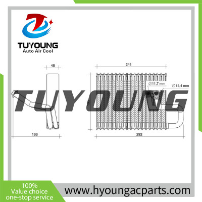 size: 292*195*48mm car ac evaporator Citroen Peugeot 1623243080 1612308080