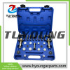 Universal vehicle AC Conditioner Repair tool box , A/C Leak Testing Detector Tool / Flush Fitting Adapter Kit