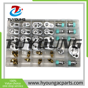 Automotive air conditioning AC hose leak test connector