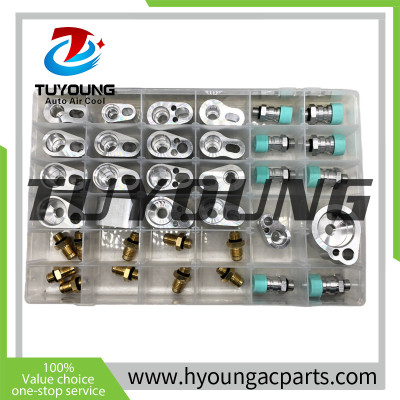 Automotive air conditioning AC hose leak test connector