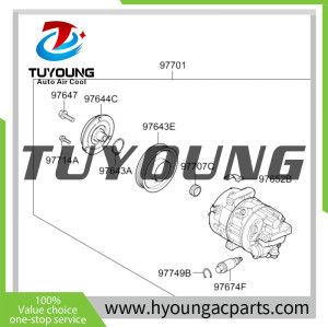 auto A/C compressor electric control valve Hyundai Kia Sorento 2023 6PK 97701P2100 97701-P2100
