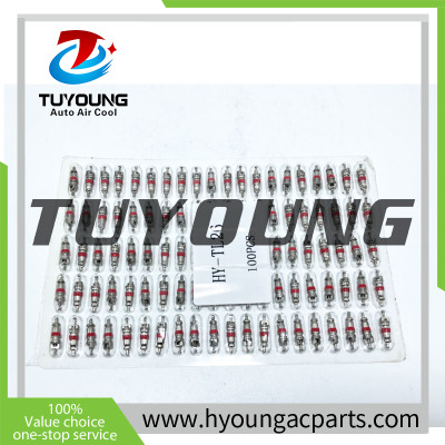 50 pcs Size: 19 x 5 mm Auto A/C Core Valve Van Truck Silver & Red