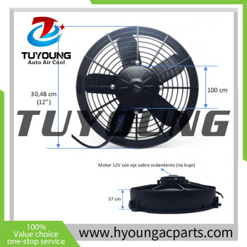 universal bus fan motors 12V 250w 2630 m³/h Suction , Motor shaft mounted on bearings