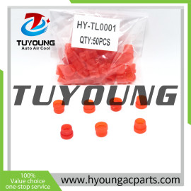 Red Caps #6, auto A/C refrigerant hose fitting caps