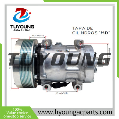 Auto AC COMPRESOR SD7H15 152mm 8pk 24v Caterpillar Case IH New Holland Tractor 183-5106 1835106 Sanden 4302 4840 58798 5318 75R81134