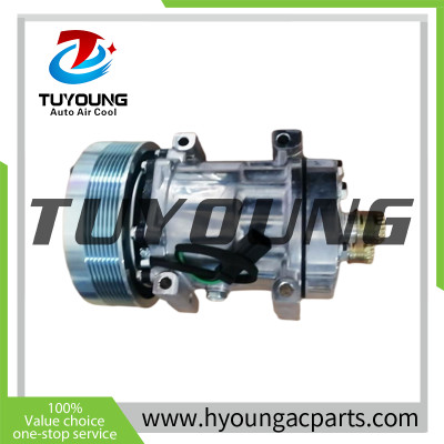 Auto AC COMPRESOR SD7H15 152mm 8pk 24v Caterpillar Case IH New Holland Tractor 183-5106 1835106 Sanden 4302 4840 58798 5318 75R81134