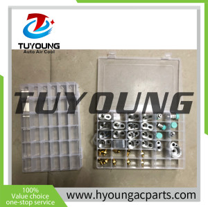 Automotive air conditioning AC hose leak test connector