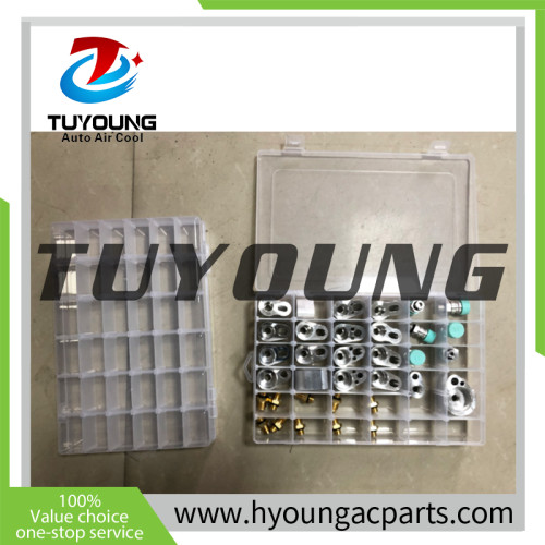 Automotive air conditioning AC hose leak test connector