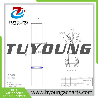 Auto ac Receiver Driers fit Man truck; size: 405*45mm