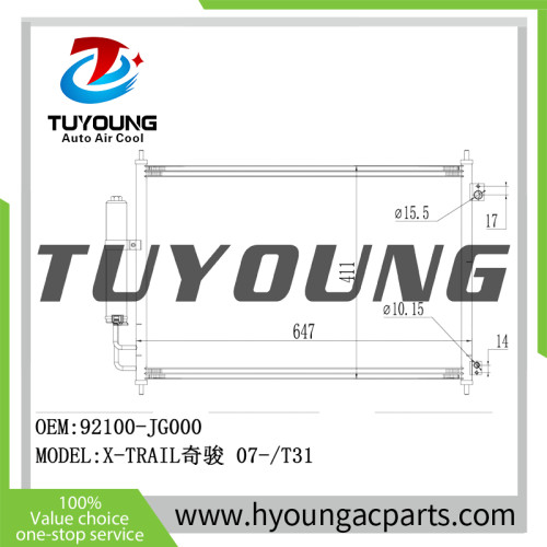 factory outlet auto ac condensers fit nissan X-TRAIL (T31) 2.0 DCI 07 92100-JG000 92100JG000