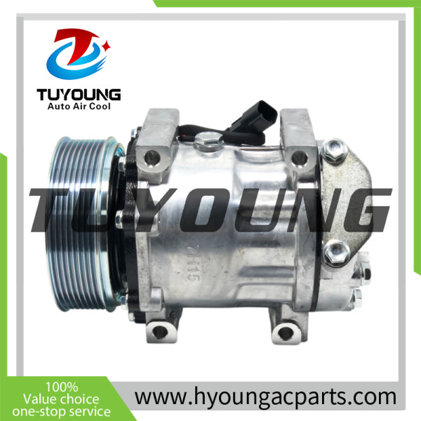 new auto ac compressors JCB 12 volt 8pk China produce Sanden 7h15 320/08562 320/08563 7232/42840 714/40404