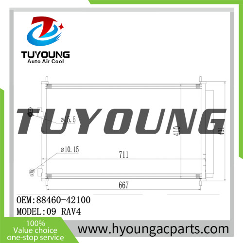 PN# 884600R011 8846042100 Auto AC Condenser Toyota RAV4 2.4L 3.5L Size 428 *664 * 16 mm 884600R010 CN 3575PFXC