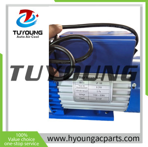 Auto air conditioning vacuum pump, 1 Stage Vacuum Pump, VP180, 110V～/60Hz, 9CFM, Power:  3/4 HP, Ultimate Vacuum:  5 Pa