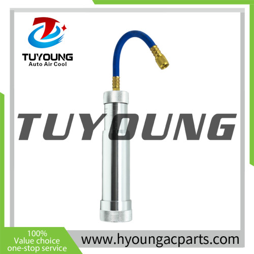 Aluminum Oil/Dye Injector, Car AC Aircon oil ejector oil lubricator oil squirt , bigger