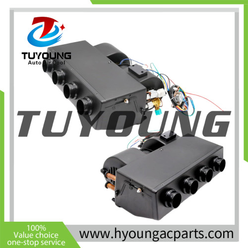 A/C Universal Evaporator Assembly Unit 12V, Under-Dash A/C Heating Cooling Unit with 4 Vents for Car Truck Portable AC for Car