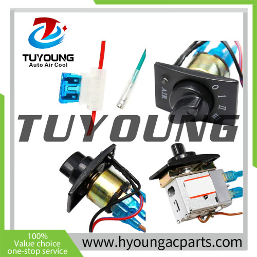 A/C Universal Evaporator Assembly Unit 12V, Under-Dash A/C Heating Cooling Unit with 4 Vents for Car Truck Portable AC for Car