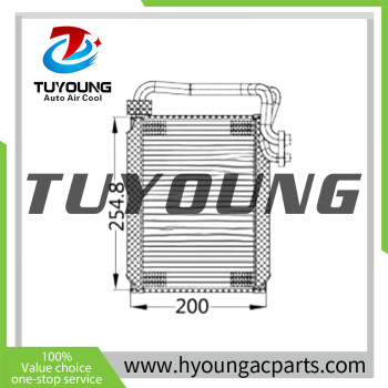 Front AC Evaporator Core Assembly for NISSAN NV400 Atlas Cabstar 27281MA00A 27281-MA00A Size: 38*200*254.8mm D-shaped tubing, 6mm