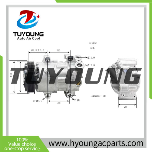 780247 158200221 672130321 16721303311 Air AC Compressor SSANGYONG Rexton Y400 Rodius 2.2
