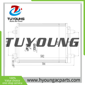 auto a/c condenser for VW TIGUAN 2009-2018 5N0820411E 5N0820411F 5ND820411E DCN32067 AC830043 940138 940802 58015713