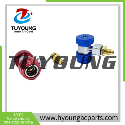 R134A China manufacture auto AC adjustable quick coupler with connection 1/4 SAE